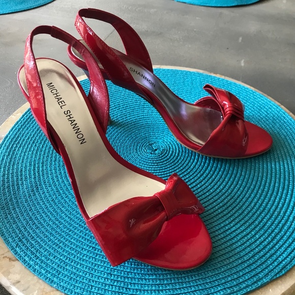 Michael Shannon Shoes - Michael Shannon Belle Red Patent Leather Sandals